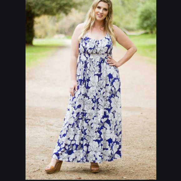 SWAK Dresses & Skirts - SWAK Lucy Maxi Dress Royal Flower 2 NWT